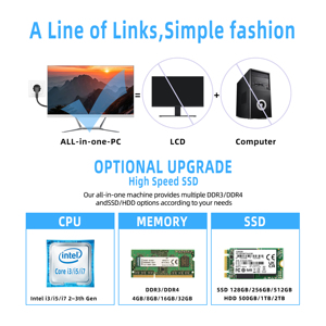 Computadora Todo en Uno para Conferencias, Pantalla IPS, CPU I3 I5 I7, RAM DDR3 DDR4, Procesador, Computadora Todo en Uno - Product Image 3