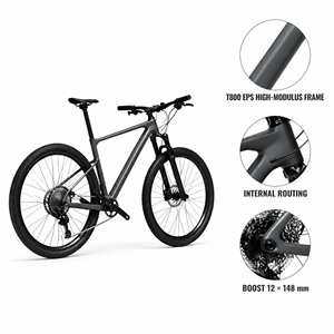 Vélo de montagne à cadre en carbone 27,5 29 pouces, 12 vitesses, frein à disque hydraulique, fourche à suspension pneumatique, axe traversant Boost, vélo de montagne pour adultes - Product Image 3