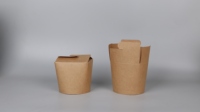 Seau à nouilles jetable en gros à fond carré, seau à pâtes en papier kraft anti-fuite pour plats à emporter, boîte à salade de nouilles pour le déjeuner