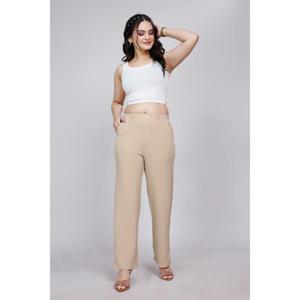 Pantalón Casual Ecológico Bordado en Beige Moderno de Mezcla de Poliéster en Tallas S M L XL XXL - Product Image 1