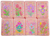Jeu de tuiles de mahjong rose Casse-Noisette Ballet, 160 pièces, simple couche, gravé, pour l'intérieur, idéal pour les rassemblements d'enfants et les cadeaux élégants