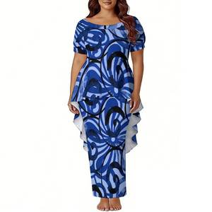 Abito Elegante da Sera con Logo Personalizzato, Design a Coda di <span class=keywords><strong>Rondine</strong></span>, Taglie Forti, Set Due Pezzi Tonga Puletasi - Product Image 4