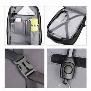 Bolsa de ordenador portátil con carga USB de gran capacidad, cierre de cremallera, logotipo personalizable, bolsa de negocios de uso diario para hombres y mujeres, estilo de letra - Product Image 2