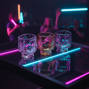 <span class=keywords><strong>Verre</strong></span> <span class=keywords><strong>à</strong></span> shot classique personnalisé, écologique, style origami, créatif, sculptural, <span class=keywords><strong>à</strong></span> <span class=keywords><strong>pied</strong></span> bas, mini, épais, pour la décoration intérieure - Product Image 1