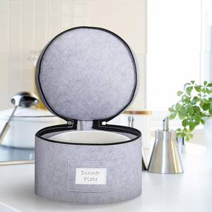 Cajas de Almacenamiento de Vajilla de Porcelana de Fieltro, Contenedores de Almacenamiento de Tela Plegables y Apilables, Bolsa de Almacenamiento de Platos Acolchada Tipo Maleta - Product Image 5