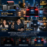 Nouvelle caméra de tableau de bord 3 canaux pour voiture, caméra de voiture Wifi GPS 4K, Dashcam 4K+1K+1K, 3 objectifs Wifi GPS 4K