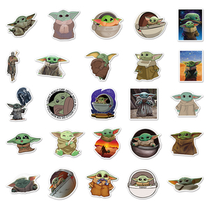 Linda estrella bebé Yoda <span class=keywords><strong>Wars</strong></span> dibujos animados equipaje pegatina creativa impermeable Graffiti pegatina Scooter ordenador Tablet decoración de dibujos animados - Product Image 5
