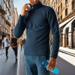 Sudadera con Capucha Multifuncional Antiarrugas de Color Sólido, Corte Regular, 370 Gramos, Deportiva, Casual, Otoñal, con Cremallera - Product Image 2