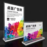 Support de table d'affichage de certificat de porte-menu de signe acrylique clair avec la base