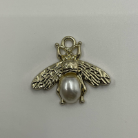 Breloques en métal en forme d'abeille avec perles et strass, anti-corrosion, fourniture en gros de composants pour accessoires de mode et vêtements