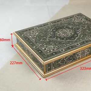 Muslim Ramadan Eid al-Fitr chocolate Wooden Jewelry Storage Box Handmade Luxury Gift Box