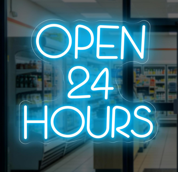 Open 24 Hours Neon Sign Open Business LED Light| Alibaba.com