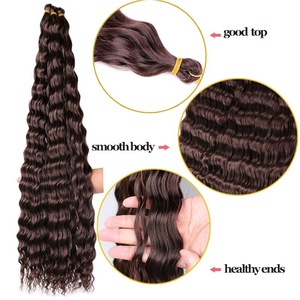 30 Inch Deep Wave Twist Crochet <b>Braiding</b> Hair High Temperature Fiber Single Weft <b>Long</b> Curly Hair Extensions for Women - Product Image 5