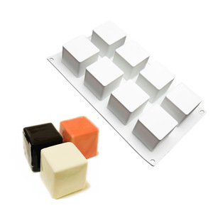 Square <b>Silicone</b> Cake Mold 8 Cavity For <b>Baking</b> Mousse Chocolate Soap Making Commercial Use - Product Image 2
