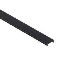 Boîtier de profilé LED linéaire à montage en surface noir avec diffuseur en PC pour l'éclairage de plafond intérieur en commerce de détail