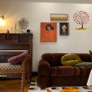 العربية نمط غرفة المعيشة المنزلي الأزهار مجموعة اثاث تنجيد فاخر المخملية البني أريكة 3 2 ، loveseat ، كرسي بذراعين - Product Image 6