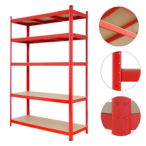 Étagères en acier robustes à 5 niveaux, sans boulons, pour le stockage, réglables, pour garage industriel, entrepôt, maison, bureau - Product Image 1
