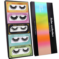Paire de faux cils en vison naturels, longs, volumineux et soyeux, vente en gros, emballage individuel de luxe, extension de cils pour maquillage