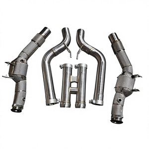 JTLD SS304 Downpipe d'échappement haute performance pour Mercedes Benz W222 S63 AMG 5.5T V8 Biturbo Tuned Racing Decat Downpipes - Product Image 1