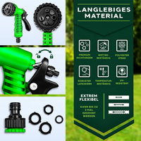 Manguera de Jardín Personalizable de 15m, Manguera de Riego Expandible con Función Antienredos, Manguera de Agua Flexible para Ducha de Jardín