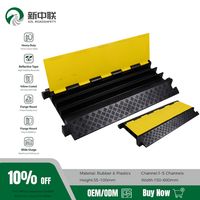 Rampe de protection de câbles XZL, 2 canaux, modulaire, capacité de charge de 22000 lb, rampe de vitesse en caoutchouc, rampes pour câbles de conduite et tuyaux