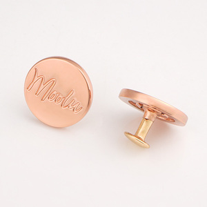 Túi xách phần cứng trang trí Rose <span class=keywords><strong>Gold</strong></span> Logo đinh tán Vòng Kim Loại đinh tán Logo tag tùy chỉnh đinh tán nút kim loại logo cho túi quần áo - Product Image 3