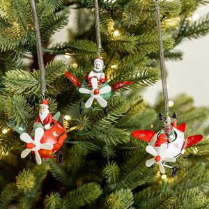 Nouvelle conception de boule de Noël suspendue en plastique, décoration d'arbre, vente en gros d'usine, pendentif Père Noël vert et blanc, cadeau de festival - Product Image 1