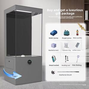 <span class=keywords><strong>ตู้</strong></span><span class=keywords><strong>ปลา</strong></span>ทรงสี่เหลี่ยมคริสตัล<span class=keywords><strong>ใส</strong></span>พิเศษพร้อมตู้เก็บของในตัวและระบบกรองภายนอกอัจฉริยะ แนวตั้ง สำหรับห้องนั่งเล่น - Product Image 6