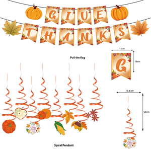 Kit de Décorations Tendance pour Fête de Thanksgiving – Ensemble Écologique de Décorations Suspendues en Papier (Citrouille, Feuille, Ballon, Bannière) pour Intérieur – Idéal pour les Fêtes - Product Image 4