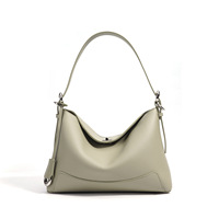 Sac à main hobo en cuir véritable de haute qualité JINZE3031 avec fermoirs, en cuir grainé polyester, sac fourre-tout à bandoulière pour femme - Design simple