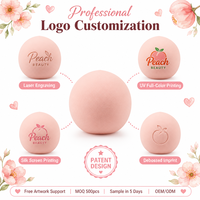 Spons Makeup Bentuk Peach JLY, Puff Foundation Basah dan Kering, Aplikator Concealer dan Bedak, Spons Makeup Custom OEM