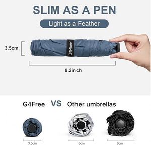 Mini 3Fold Travel Compact Ultralight Uv Protection <b>Windproof</b> Carbon Fiber Super Slim Small <b>Umbrella</b> for Promotion - Product Image 2