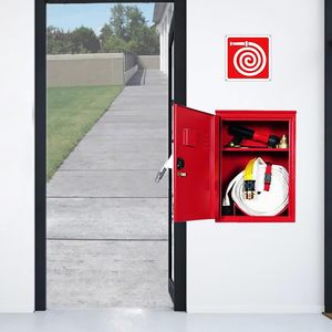Segnale con simbolo tubo antincendio 25x25 cm, in alluminio riflettente, per la sicurezza - Product Image 5