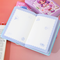 50K PU-Leder Notizbuch 103mm*137mm 80GSM 132 Blatt 3D Niedliches Cartoon-Design Liniert Kariert Gepunktet 120 Stück/Karton Großhandel