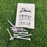 Piques et tees de golf écologiques légers à faible MOQ avec logo personnalisé, en bois naturel et bambou, emballage en vrac et sac en papier