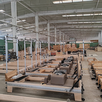 Equipo Comercial de Pilates Reformer, Cama Reformer con Núcleo de Madera, Máquina de Madera de Arce, Torre de Arce para Yoga y Bienestar