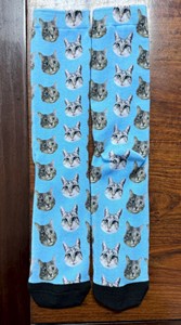 <span class=keywords><strong>Chaussettes</strong></span> Athlétiques Imprimées 3D avec Logo Personnalisé, Design de Votre Propre <span class=keywords><strong>Photo</strong></span>, Visage de <span class=keywords><strong>Chat</strong></span>, Impression par Sublimation, <span class=keywords><strong>Chaussettes</strong></span> Imprimées avec Motif Animal - Product Image 2