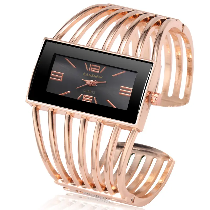 Women Rose Gold Bangle Bracelet 2019 New Luxury Ladies Rectangle Dress Quartz Watches Clock bayankolsaati