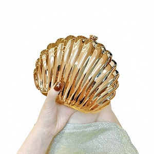 New Spring Cross-border Metal Shiny Hard Box Mini Handbag Closure <b>Long</b> Chain Shoulder Crossbody <b>Bag</b> Tanjing - Product Image 1