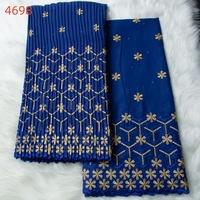 4698 Dentelle suisse en voile, dentelle africaine nigériane Lafaya, ensemble de 5 yards + 4 yards de dentelle en coton, tissu de Dubaï