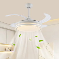 Ventilateur de plafond intelligent Tuya invisible avec lumière LED et télécommande, moderne, DC, rétractable