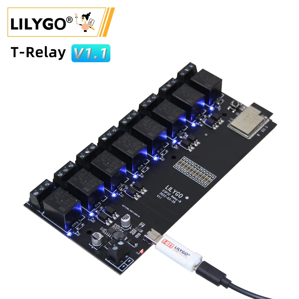 LILYGO t-relay 5V módulo de relé de 8 canales ESP32 Placa de desarrollo inalámbrico WIFI Bluetooth con aislamiento de optoacoplador para Arduino