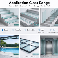 Panel Balustrade Kaca Laminasi Temper Berkualitas Tinggi untuk Pagar Tangga Hunian Apartemen yang Dipasang di Tiang