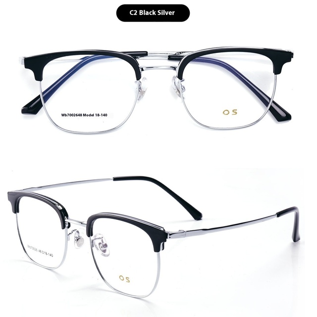 Unisex Fashionable Solid Rimless Square Optical Glasses Light TR90 Alloy Colored Decoration Anti-Blue Reading Glasses All Face