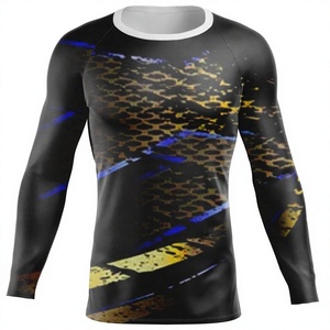 Factory Direct Sublimated Breathable Eco-Friendly Jiu Jitsu Rashguards Custom Rash Guard Full Sleeve <b>Surf</b> Logo MMA BJJ - Product Image 1