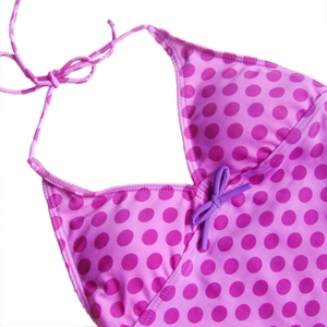 Maillot de bain personnalisé 6-16 ans, qualité supérieure, logo violet, tankini pour filles, haut de maillot de bain avec pantalon, pour parcs aquatiques et plage - Product Image 2