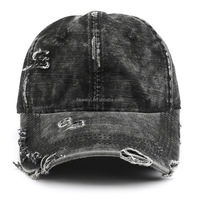 Gorra de 6 Paneles de Mezclilla con Logotipo Bordado a Mano Personalizado, Diseño de Moda con Estampado de Leopardo y Puntos, Estilo Vintage Lavado, Algodón Suave y Curvado