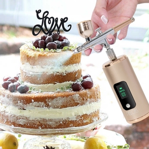 Aerógrafo de impresión de peluquero <span class=keywords><strong>Barberia</strong></span>, pulverizador recargable USB portátil, aerógrafo de compresor inalámbrico de arte para el cabello - Product Image 1