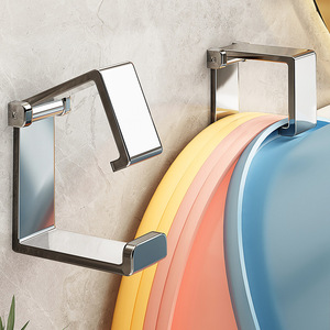 Excellent Stainless Steel Basin <b>Hooks</b> 2 <b>Hooks</b> Polished Modern Bathroom Storage Rack Easy Installation For Bathtub Toilet <b>Shelf</b> - Product Image 1
