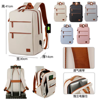 Sac à dos d'étudiant multi-poches grande capacité, de haute qualité, unisexe, pour voyages et école, avec port de charge USB